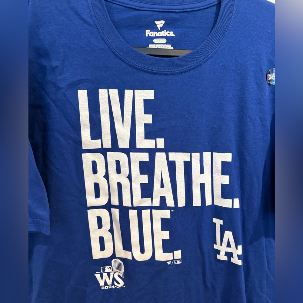 Fanatics Los Angeles Dodgers World Series Royal Blue T-shirt Men’s Size XL NWOT - Picture 6 of 10